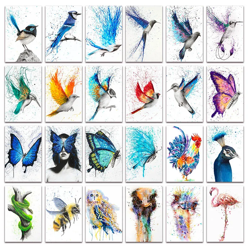 

New DIY Diamond painting mosaic Animals Bird butterfly 5D Full Diamond embroidery cross stitch bee ostrich Home decor E036