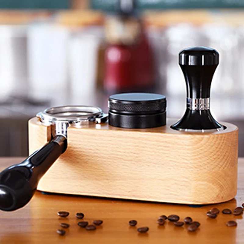 

Reusable Barista Wood Coffee Tamper Holder Espresso Stand Base Maker Accessories Coffee Sets