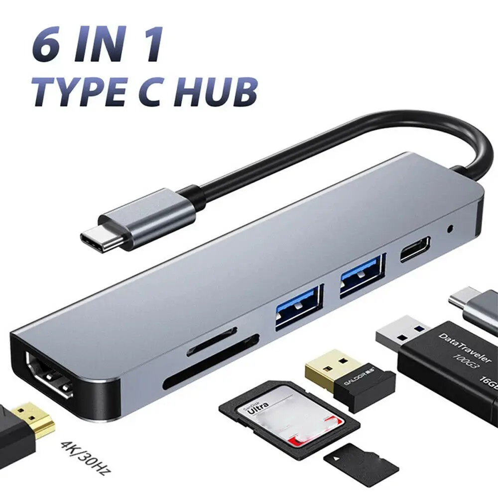 

Док-станция для ноутбука MacBook, 6 в 1, USB 3,0