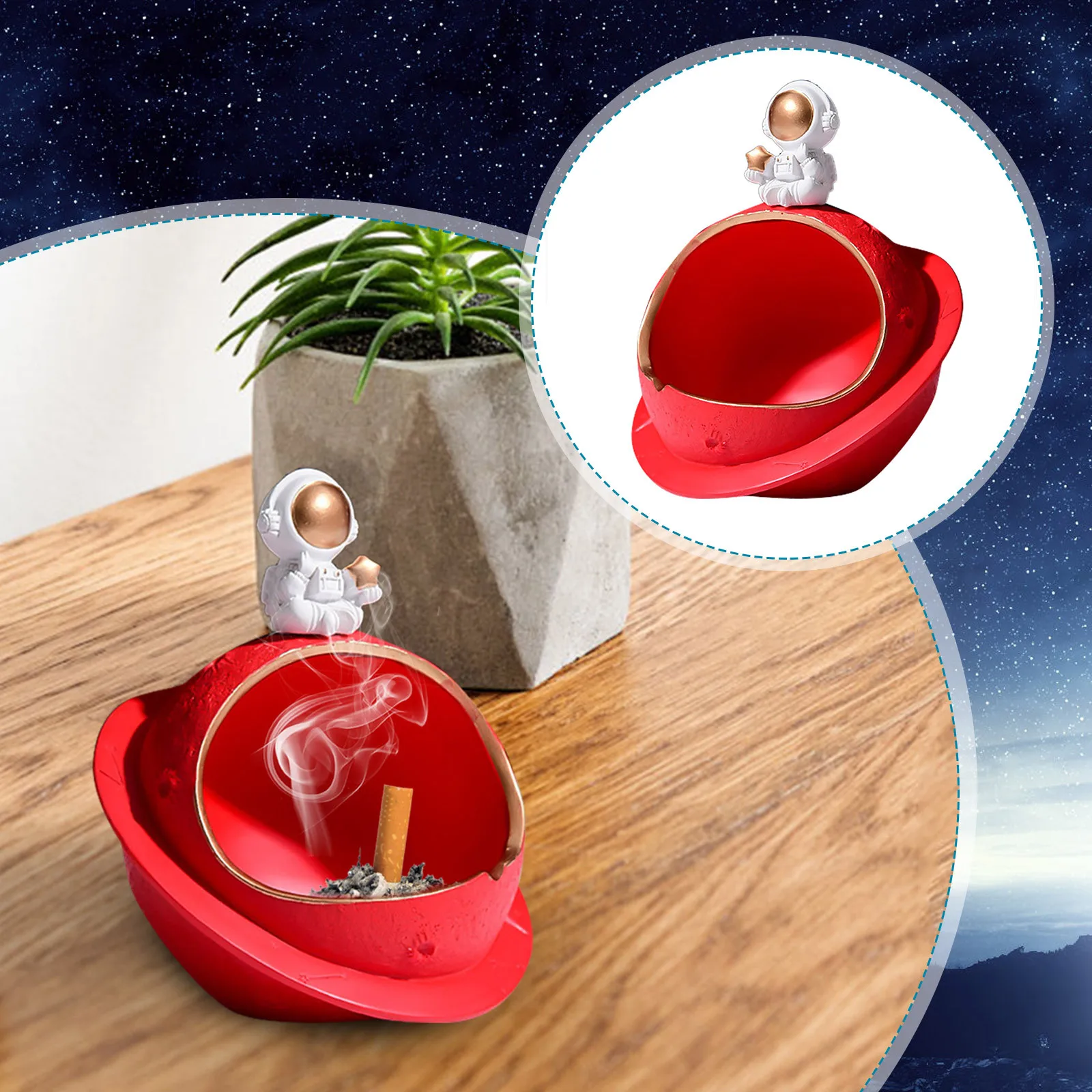 

Astronaut creative ashtray ashtray household cute cartoon astronaut decoration ashtray space dream home decoration decoration