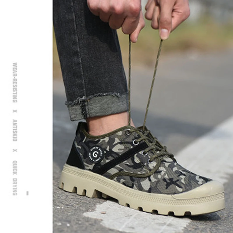 Стальная безопасная обувь прокалывающая Рабочая камуфляжная Весенняя с