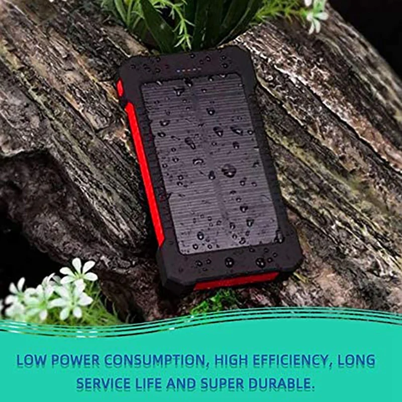 Зарядное устройство на солнечной батарее 2000 мАч портативное зарядное с 2 USB