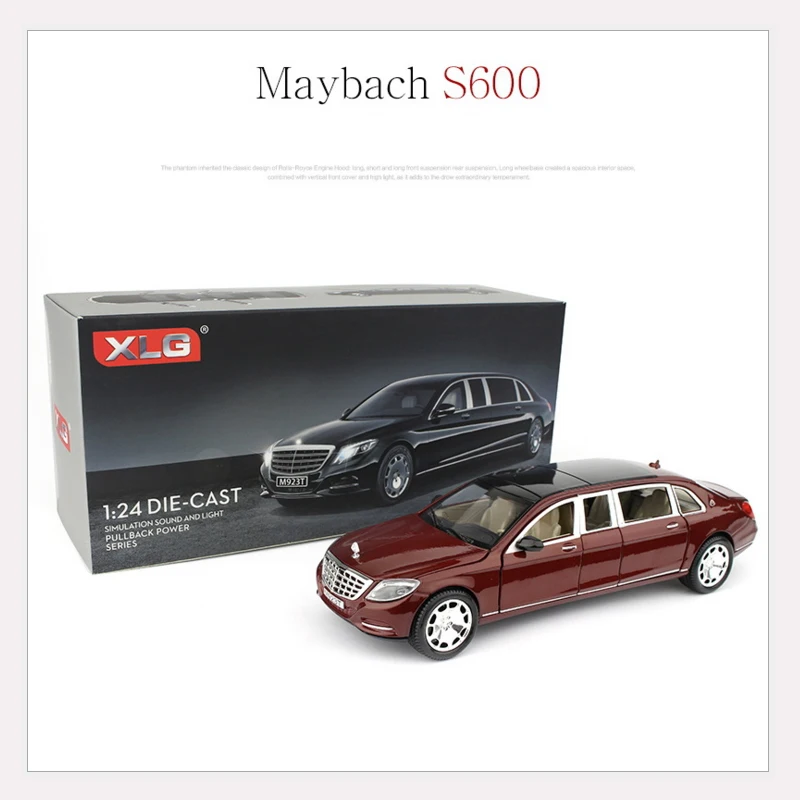 XLG 1:24 литая под давлением S600 красный черный высокий симулятор модель автомобиля