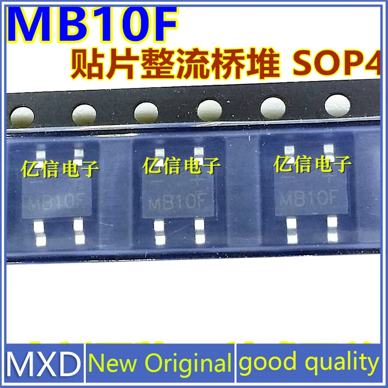 

10 шт./лот, новый оригинальный выпрямительный мост MB10F, стек SOP4 1 а/1000 в, мостовой выпрямительный патч, хорошее качество