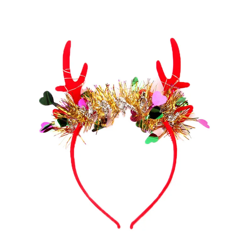 

Новогодняя повязка на голову с оленьими рогами