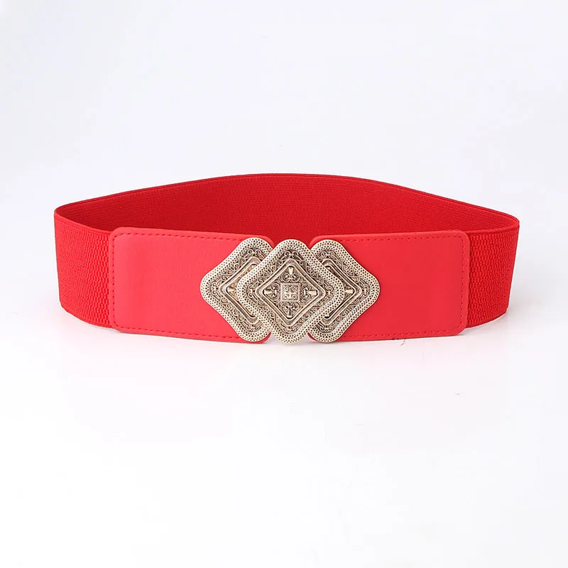 

New Retro Carve Stretch Belt Women Fashion Square Buckle Belts Female Dress Brand Design Waistband 2021