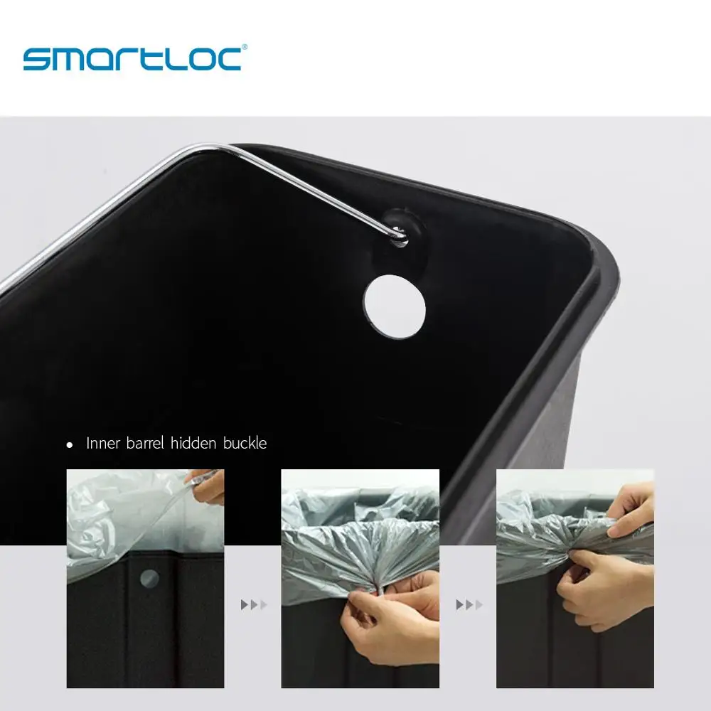 Smartloc 5L прямоугольная кухонная мусорная корзина из нержавеющей стали