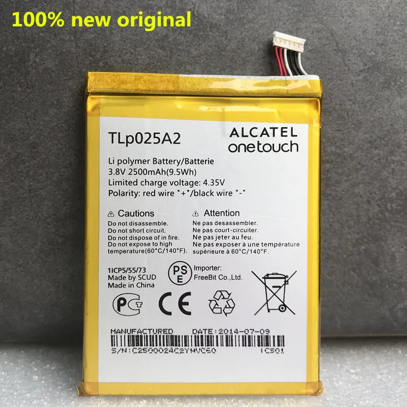 Аккумулятор 2500 мАч для ALCATEL One Touch Pop 2/ 8008D Scribe HD 6040D 6043D 7047 TCL Y710 Y900 TLp025A1 5054 6043 7043 7044