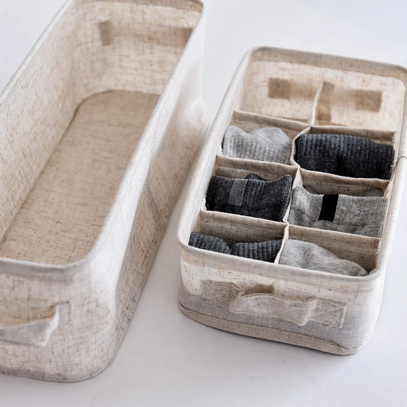 New Fabric Storage Boxes &amp Bins Japanese Style for Socks Underwear Folding Receiving Box Long Basket Linen Organizer | Дом и сад