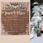 Фон Funnytree для свадебной фотосъемки с изображением цветов и деревянных обоев