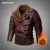 Утепленная Мужская кожаная куртка, зимняя, осенняя, флисовая Мужская куртка, теплая, с воротником из искусственного меха, ветрозащитная кожаная куртка, Мужская брендовая одежда - изображение