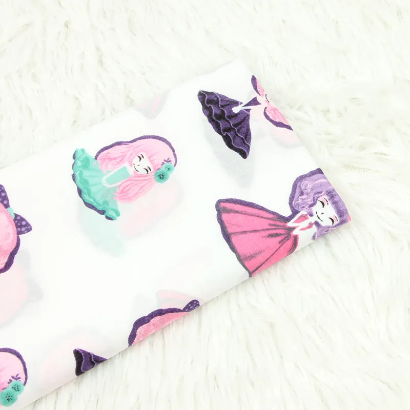 

140CM Cartoon Girl in Beautiful Dress Cotton Fabric for Kids Clothes Sewing Quilting Needlework Material DIY Handmade Crafts
