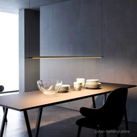 simple restaurant dining table strip pendant lamp led office modern pendant lights designer hanging lamps decor lighting fixture