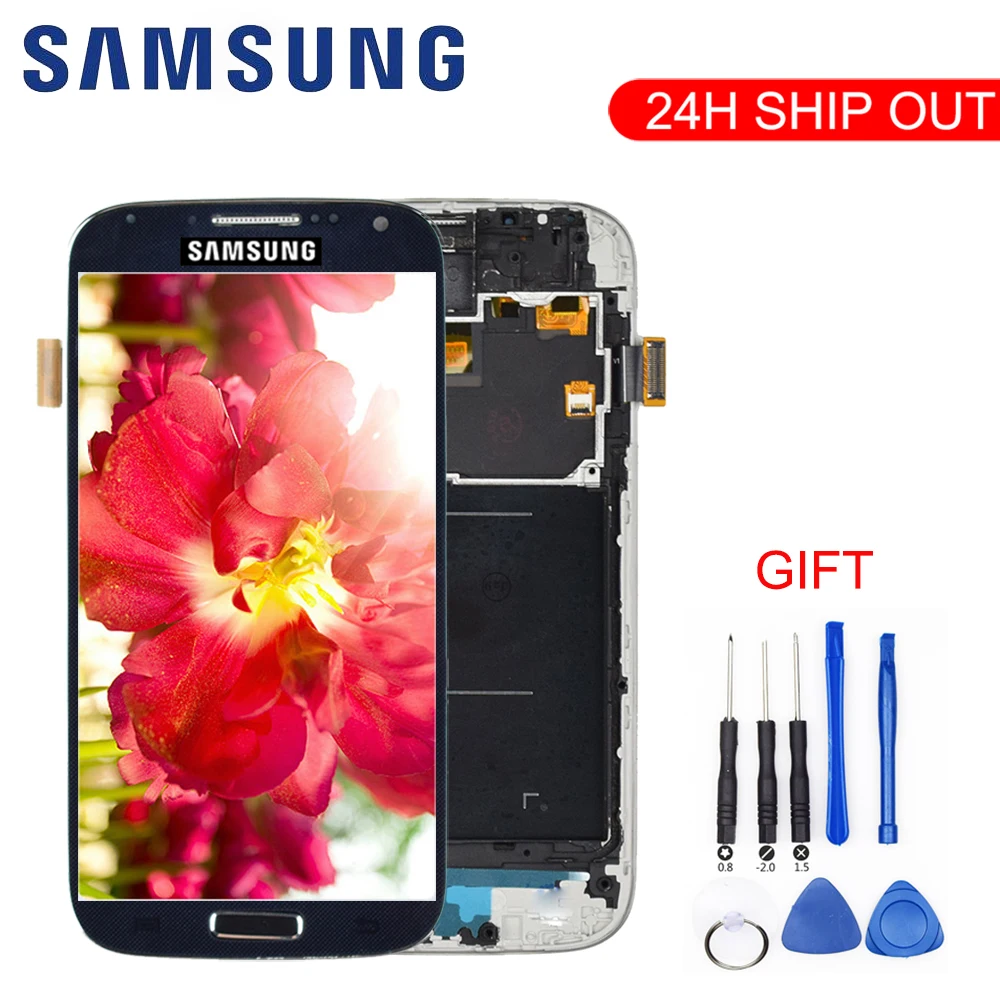 Новый супер IPS ЖК-дисплей 5 дюймов для SAMSUNG Galaxy S4, ЖК-дисплей с рамкой, дигитайзер сенсорного экрана с рамкой для i9500, i9505, i337, i9506, i9515