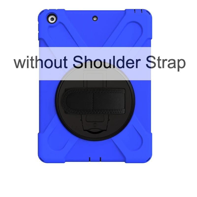 dark blue ST Чехол для нового iPad 7 поколения 10,", детский безопасный противоударный бронированный чехол для iPad 10,2 чехол вращающийся ремешок на руку и шею - Цвет: dark blue ST