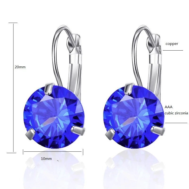 Женские простые серьги гвоздики MAIKALE корейские медные 10 мм с кубическим