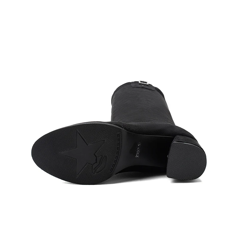 Fujin/женские зимние высокие сапоги Прямая поставка Сапоги выше колена с круглым