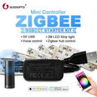 Zigbee мини RGBCCT LED Управление; Wi-Fi приложение голосовое Управление Smart TV прокладки СИД светильник комплект 5V Светодиодная лента USB работать с zigbee концентратор эхо