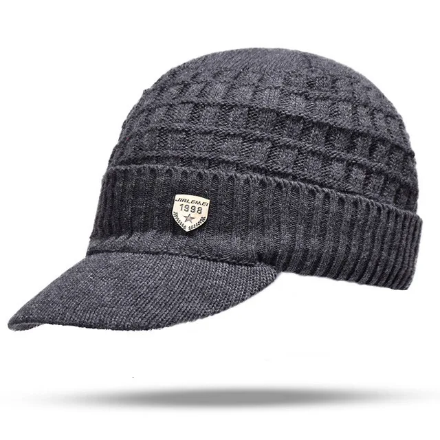 Simpe Winter Hat Skullies Beanies Hats Winter Beanies For Men Women Wool Scarf Caps Balaclava Mask Gorras Bonnet Knitted Hat - Цвет: Grey hat