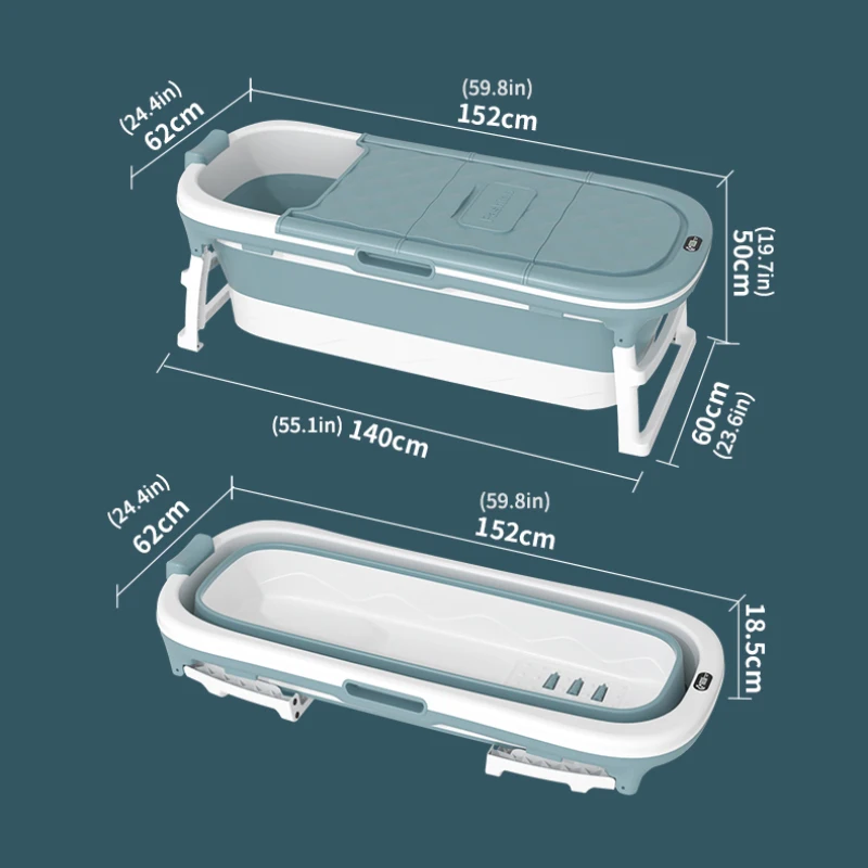 

Shining Adult 1.52M Bathtub Temperature Display Foldable Portable Thickened Large Household Bath Barrel