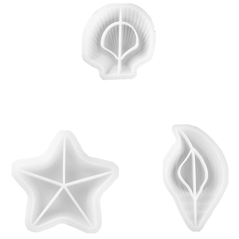 

3-Piece Saucer Starfish Conch Shell Epoxy Silicone Mold Crystal Drop