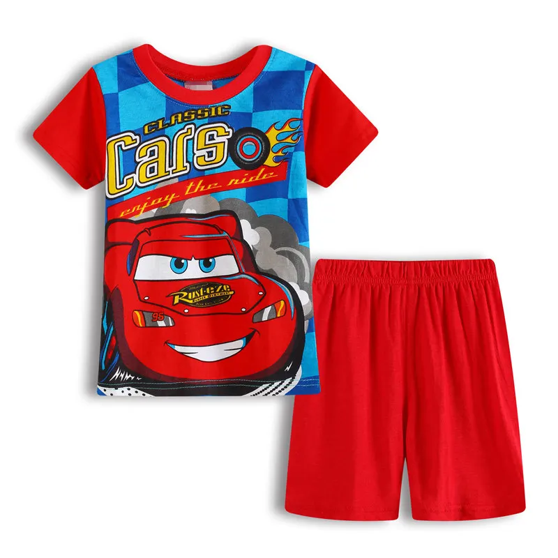 Kids Clothing Set Baby Cartoon Cars Pajamas Boys Girls Shorts Tees Nightclothes Sleepwear Toddler Pyjamas Sleepsuit Children | Детская
