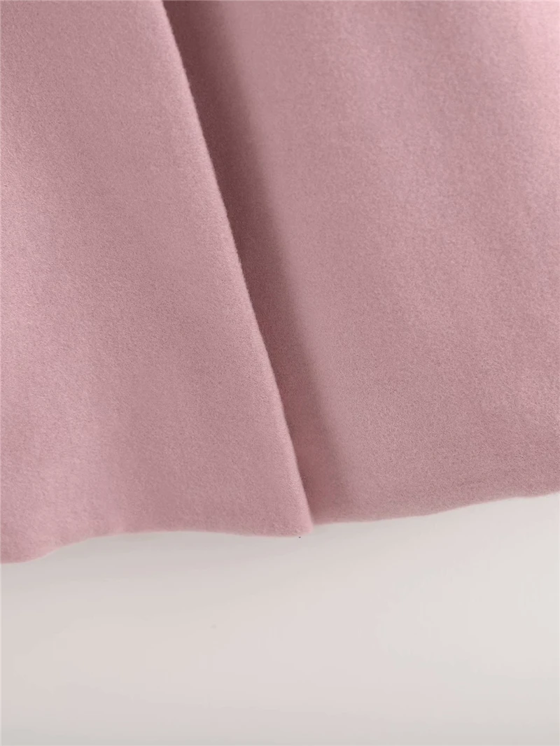 

Streetwear Women Pink Overcoat 2020 Fashion Ladies Turn Down Collar Outercoat Sweet Female Pocket Long Coat Chic Girl Coats