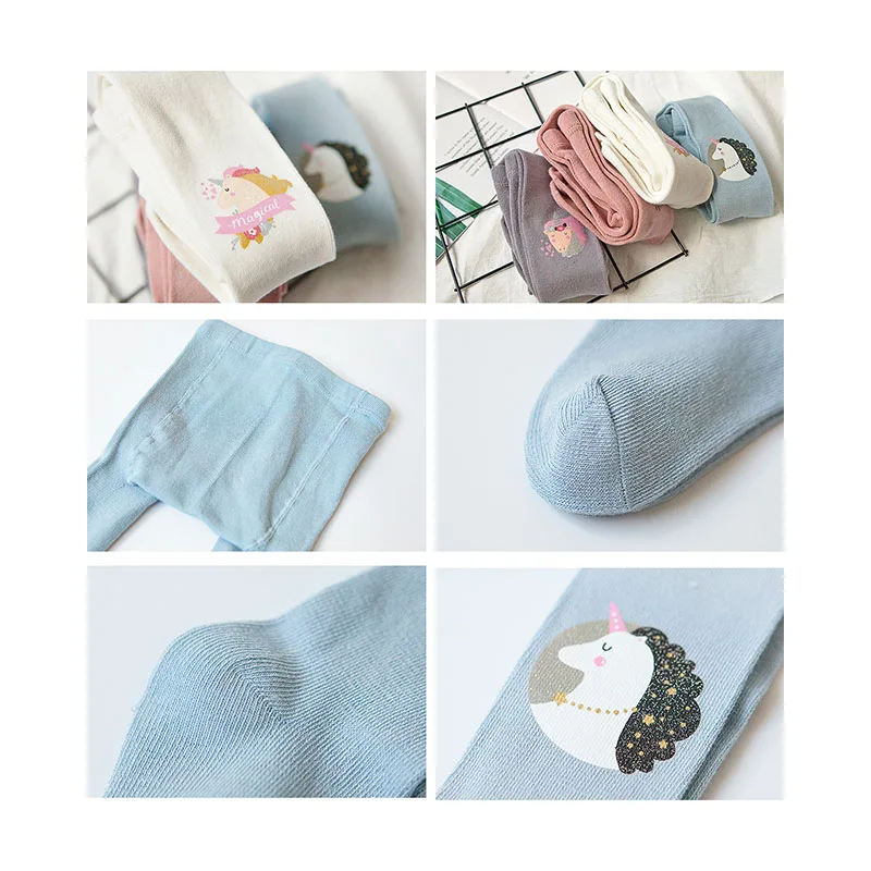 Колготки с единорогом для малышей большие штаны из ПП весенне осенние теплые