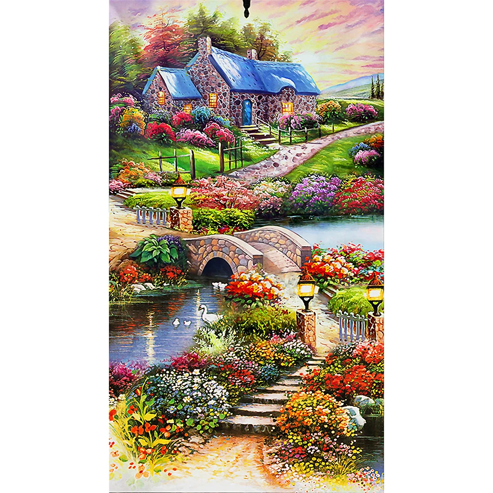 

Idyllic Scenery 5D DIY Full Drill Special Shaped Rhinestones Diamond Painting Embroidery Kits Needlework Set Cross Stitch Mosaic