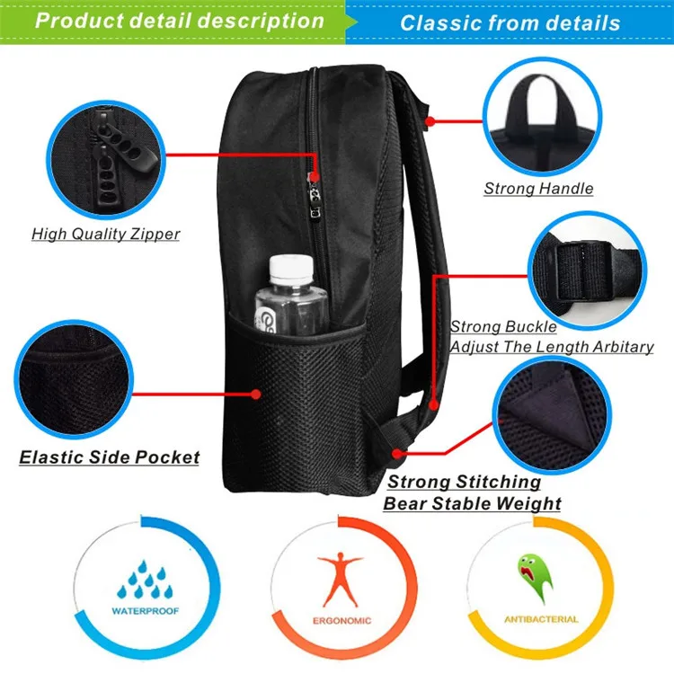 

Beautiful Final Fantasy Cloud Sephiroth Split Backpack School Rucksack Cool Pattern School Bags