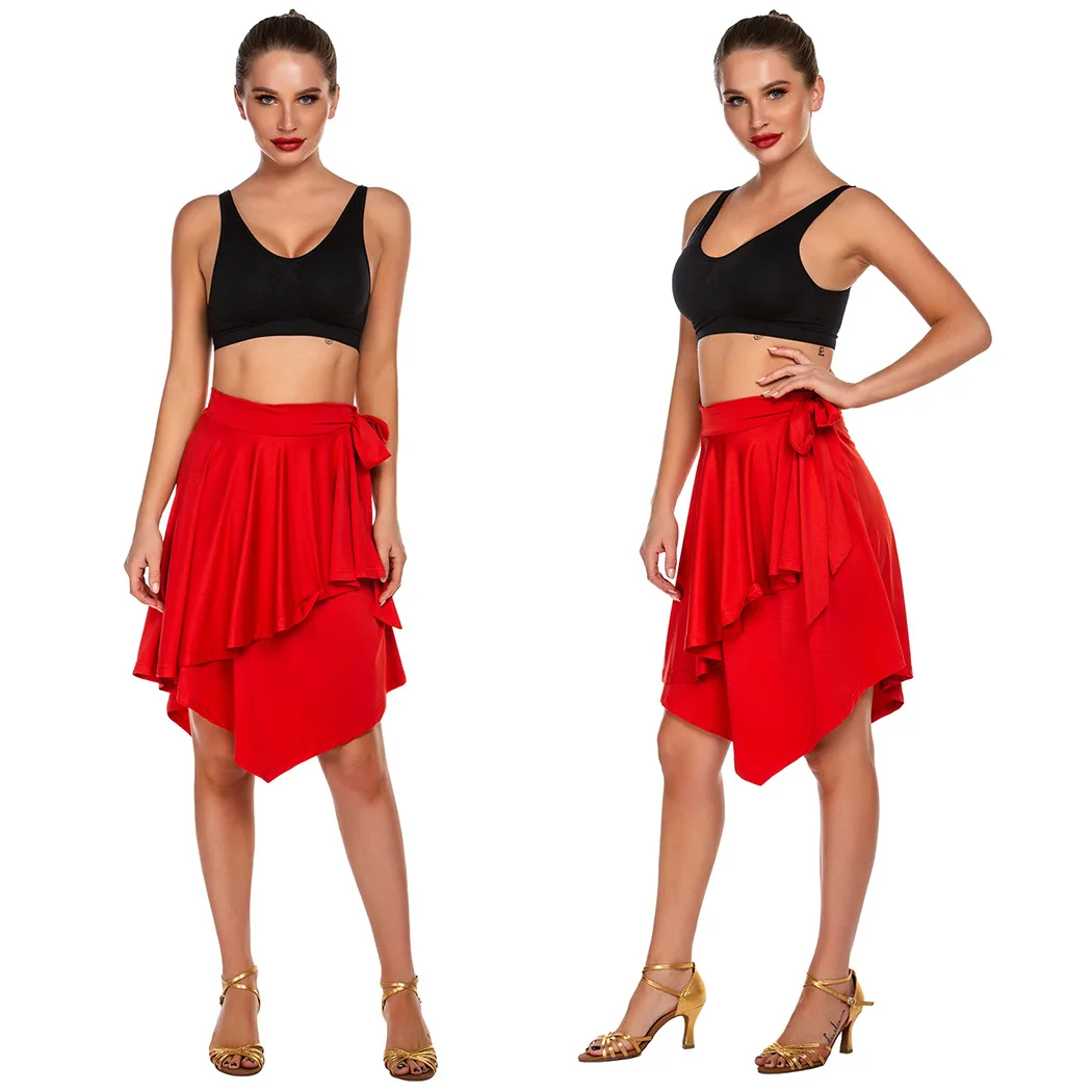 

Women Latin Dance Dress Short skirt Sexy Lady Samba Tango Adult Professional Dancing split short skirt