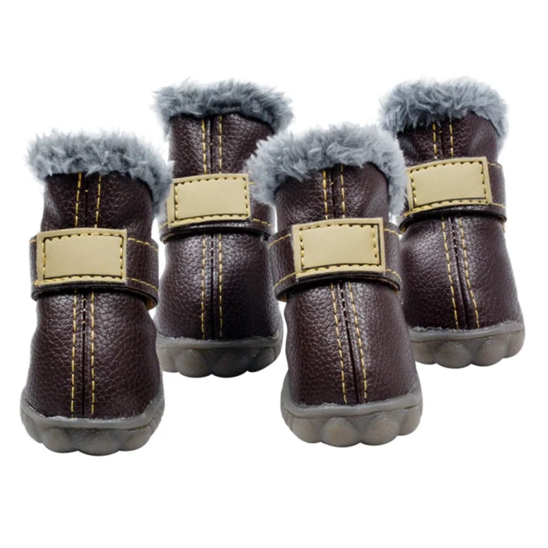 Обувь для собак Зимние очень теплые сапоги 4 шт./компл. водонепроницаемая