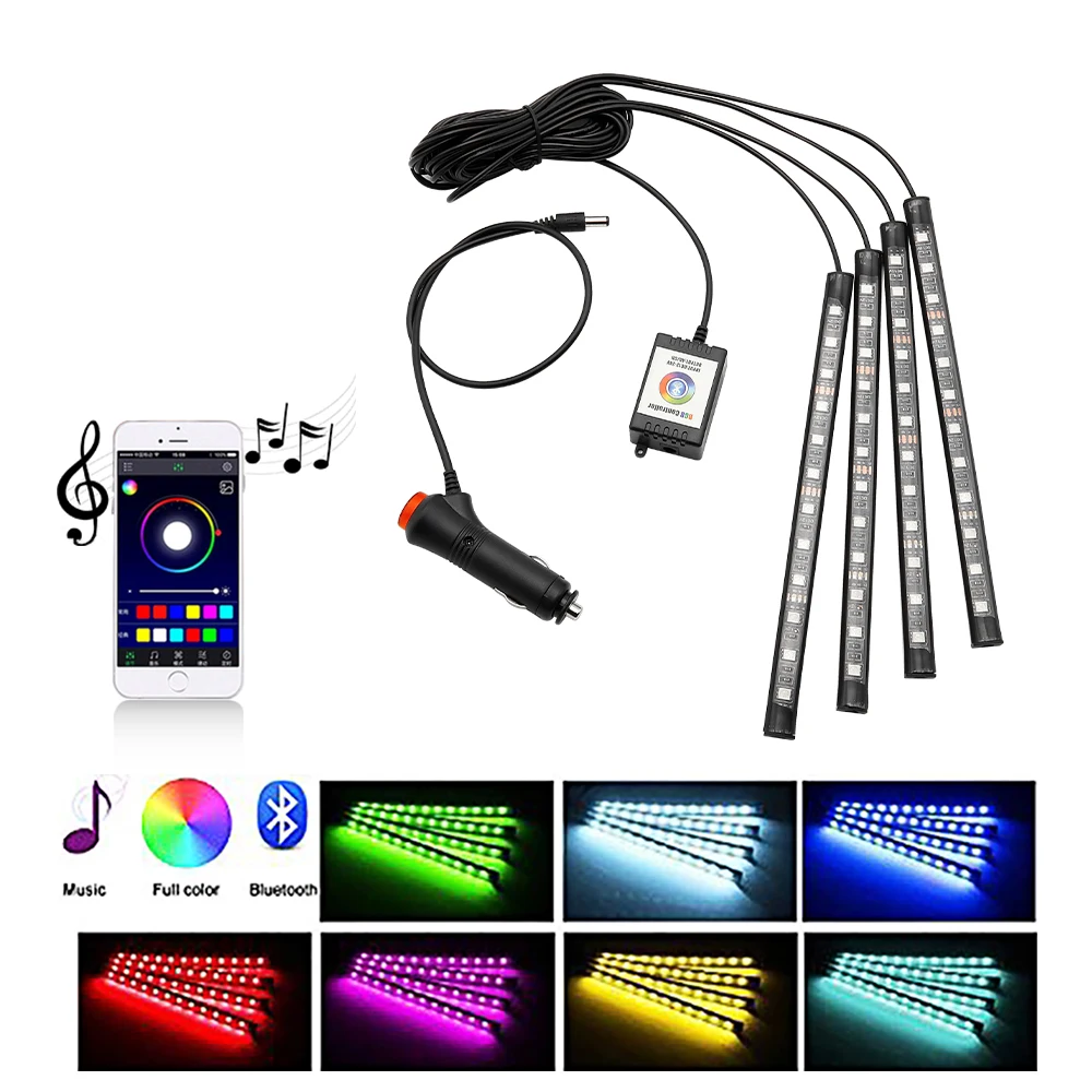 Автомобильный Стайлинг украшение интерьера Светодиодная Атмосфера RGB APP