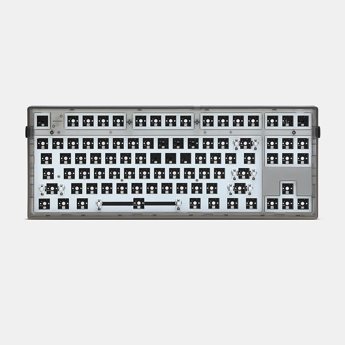 

Flesports mk870 mechanical keyboard kit complete retrolit rgb led hot socket swappable nkro programmable usb c transparent black