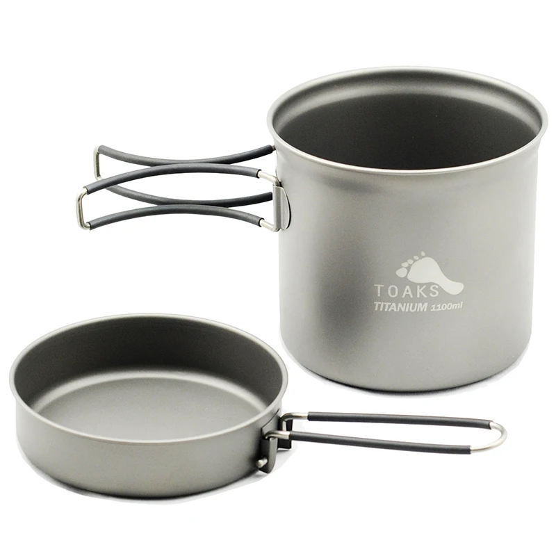 2в1 1100 мл титановая сковорода для приготовления пищи со складной ручкой