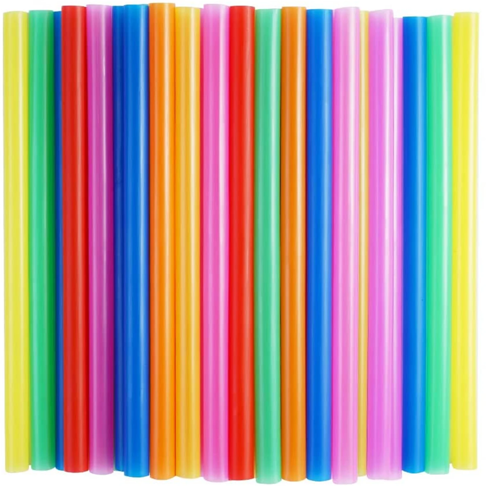 

100 шт., Разноцветные Одноразовые трубочки с широким горлышком