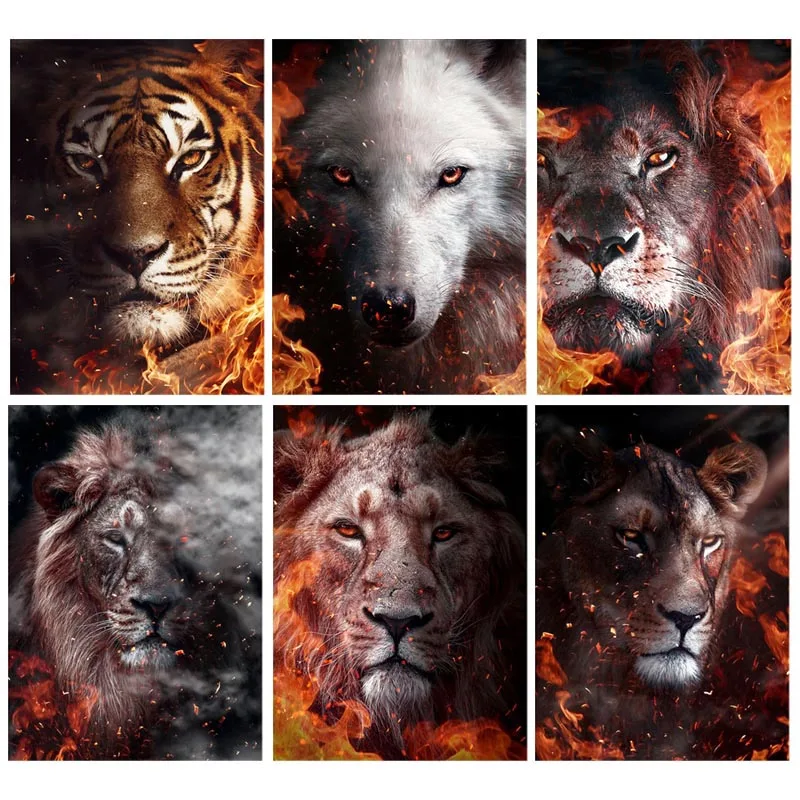 

Алмазная живопись 5D «Лев» с квадратными стразами, вышивка крестиком, мозаика для творчества, ручная работа, Декор для дома и комнаты, подаро...