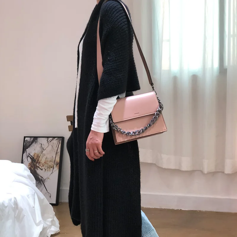 Новинка весна-лето 2019 кожаная цепочка ручной работы Модный на одно плечо