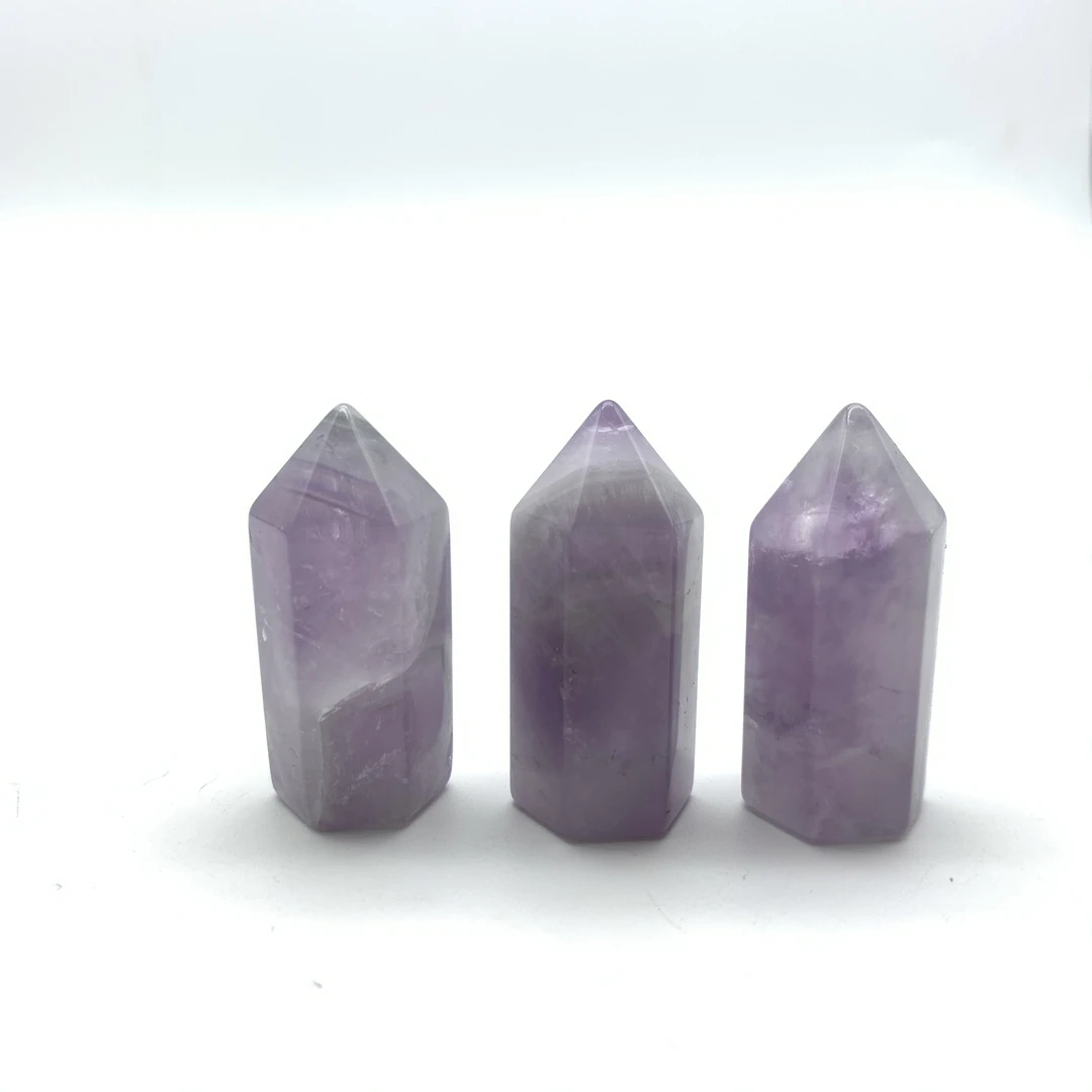 

Natural Amethyst Rianbow Crystal Point Tower Obelisk Crystal Wand Point Healing Polished Stones Specimen Modern Home Decor