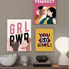 Плакат феминистки для женщин и девочек, Картина на холсте, скандинавские плакаты и принты, настенные картины для декора гостиной, для девочек