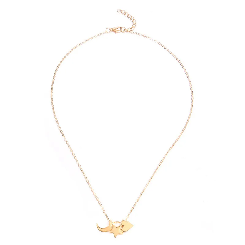 New Fashion Rose Gold Color Choker Necklace Heart Star Moon Pendant Women Statement Jewelry C4 | Украшения и аксессуары