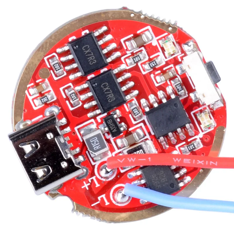 Печатная плата с плавным затемнением для аккумулятора XHP50 T6 L2 XPL USB-C боковым