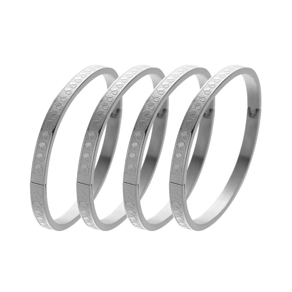 

Heart Charm Bracelets & Bangles Gold Color Silver Color Bracelets For Women Bangle