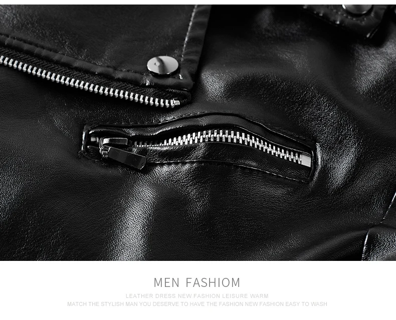 Мужская повседневная кожаная куртка сезон весна-осень 2019 Модная тонкая