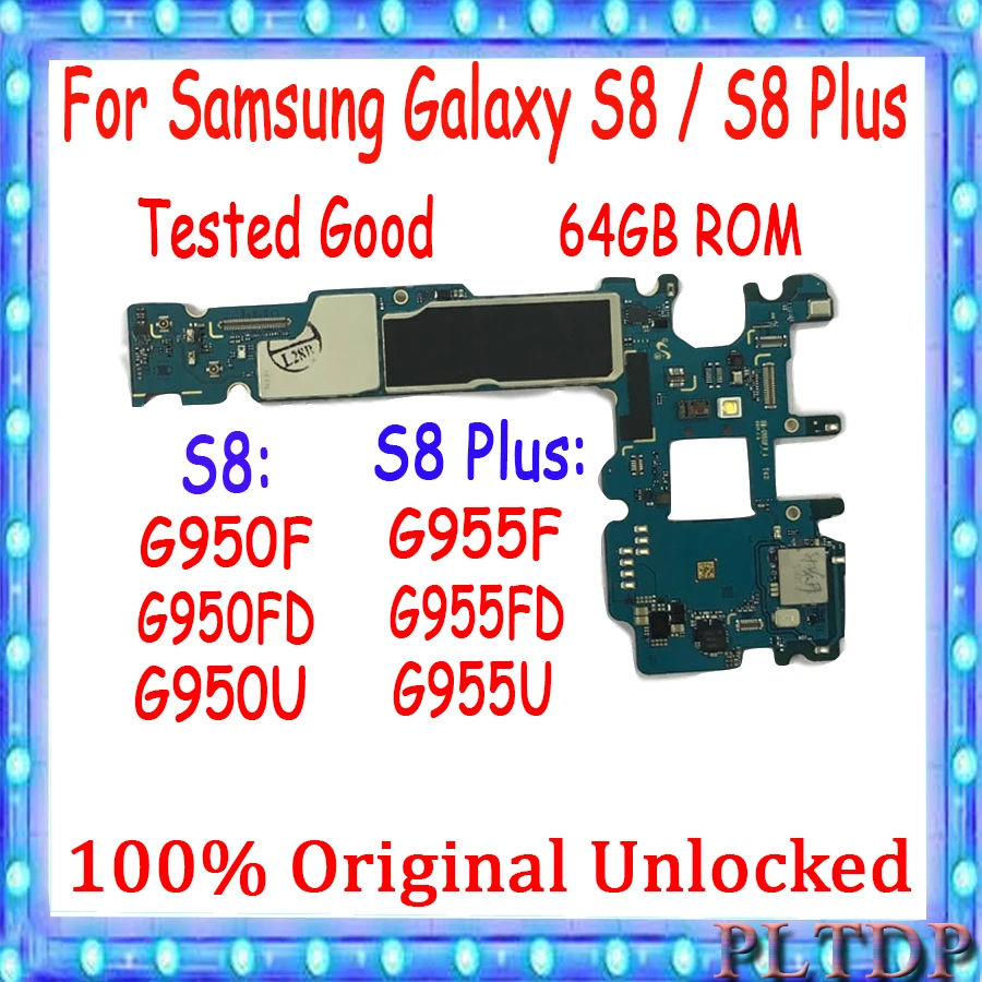 Разблокированная материнская плата для Samsung Galaxy S8 версия ЕС S8/S8 Plus G955F G955FD G955U G950FD