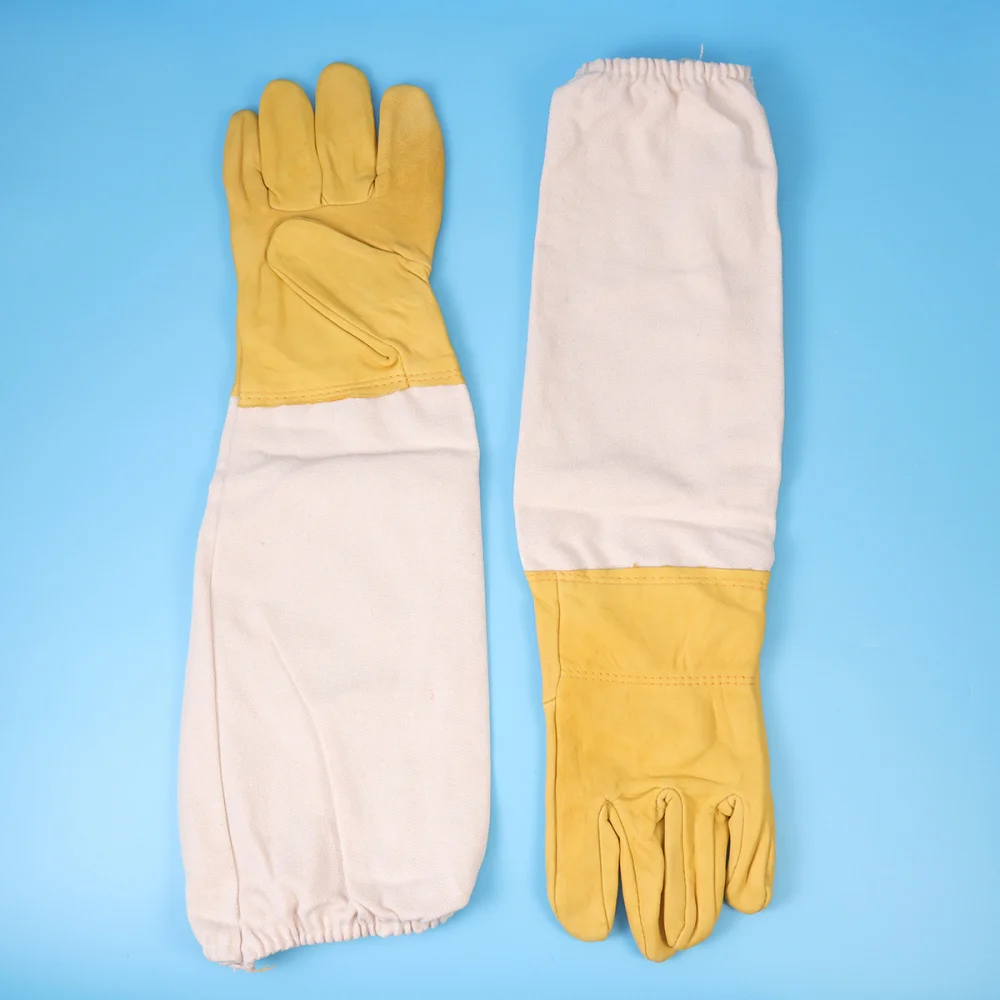 

1 Pair Beekeeping Premium Leather Beekeeper's Glove Protective Anti-bee (Size)