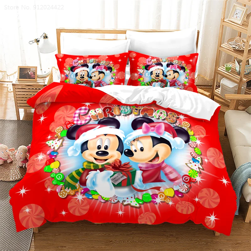 disney mickey minnie mouse bedding set quilt duvet cover for kids pillowcase queen king size single twin king set children gifts free global shipping