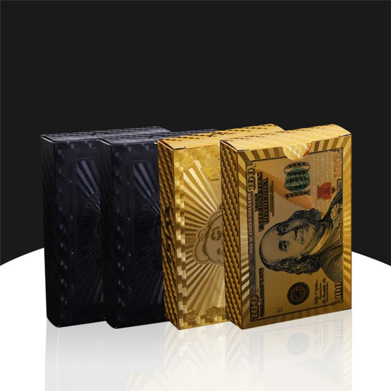 Водонепроницаемые карты для покера креативные черные золотые коллективные