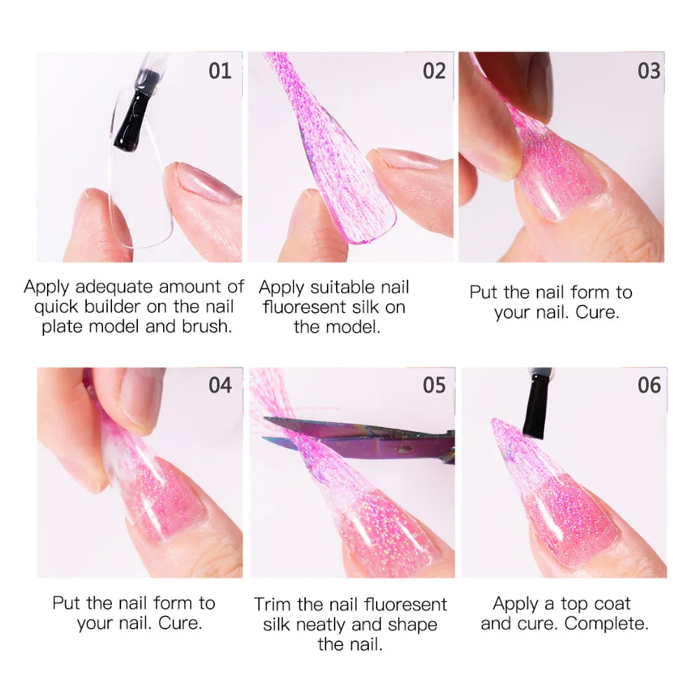 1 упаковка флуоресцентный нить цветные наклейки на ногти блеск сетка линия ткани