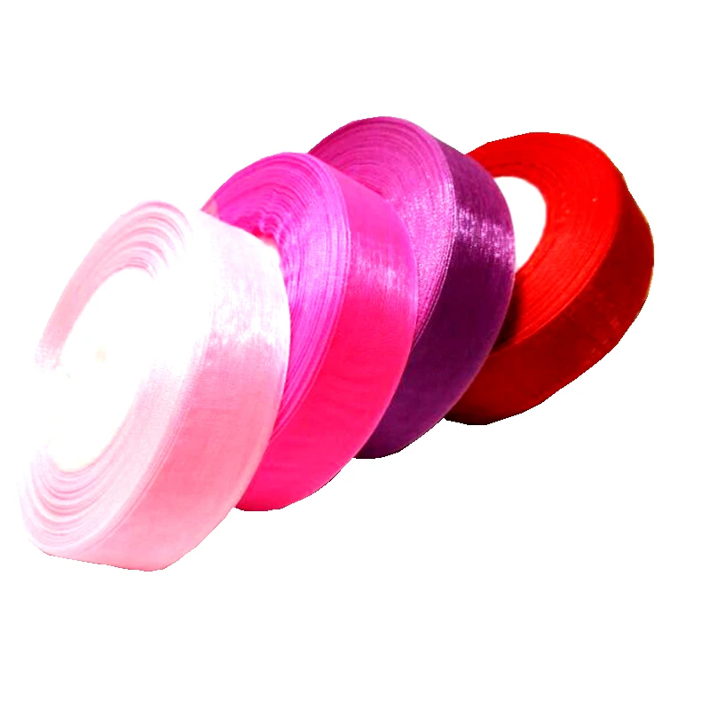 HL 4 рулона (200 ярдов) 25 мм ширина прозрачной органзы ленты ткачество для